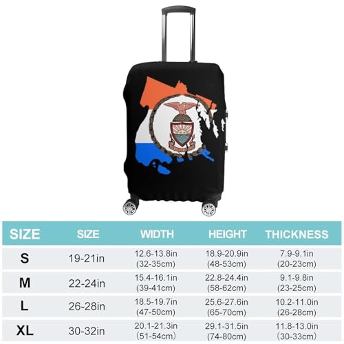 Flag Map of Bronx County New York Travel Luggage Cover for Suitcase 19-32 Inches Elastic Washable Baggage Protector2