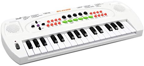 aPerfectLife Keyboard Piano Kids, 32 Keys Multifunction Electronic Kids Keyboard Piano Music Instrument for Toddler with Microphone (White)