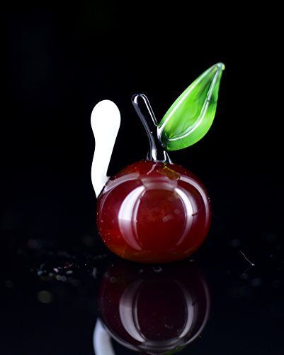 Mela con verme rosso - Statuetta in miniatura in