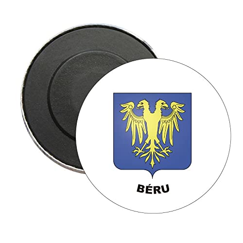 ROUND MAGNET. HERALDIC SHIELD BERU YONNE FRANCE
