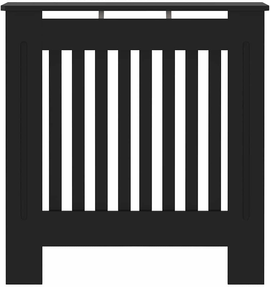 Engineered Wood Radiator Cover Black 30.71 x 7.48 x 32.09 in with Water Resistant Material and Efficient Heat Flow for Home Decor and Additional Storage