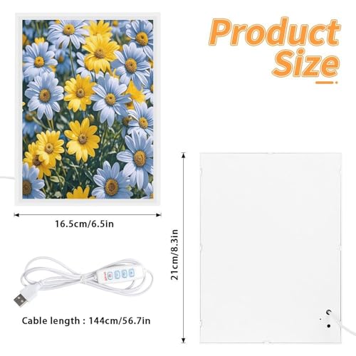 Espejos de escritorio FekiLoot con iluminación regulable y estampado de flores 3