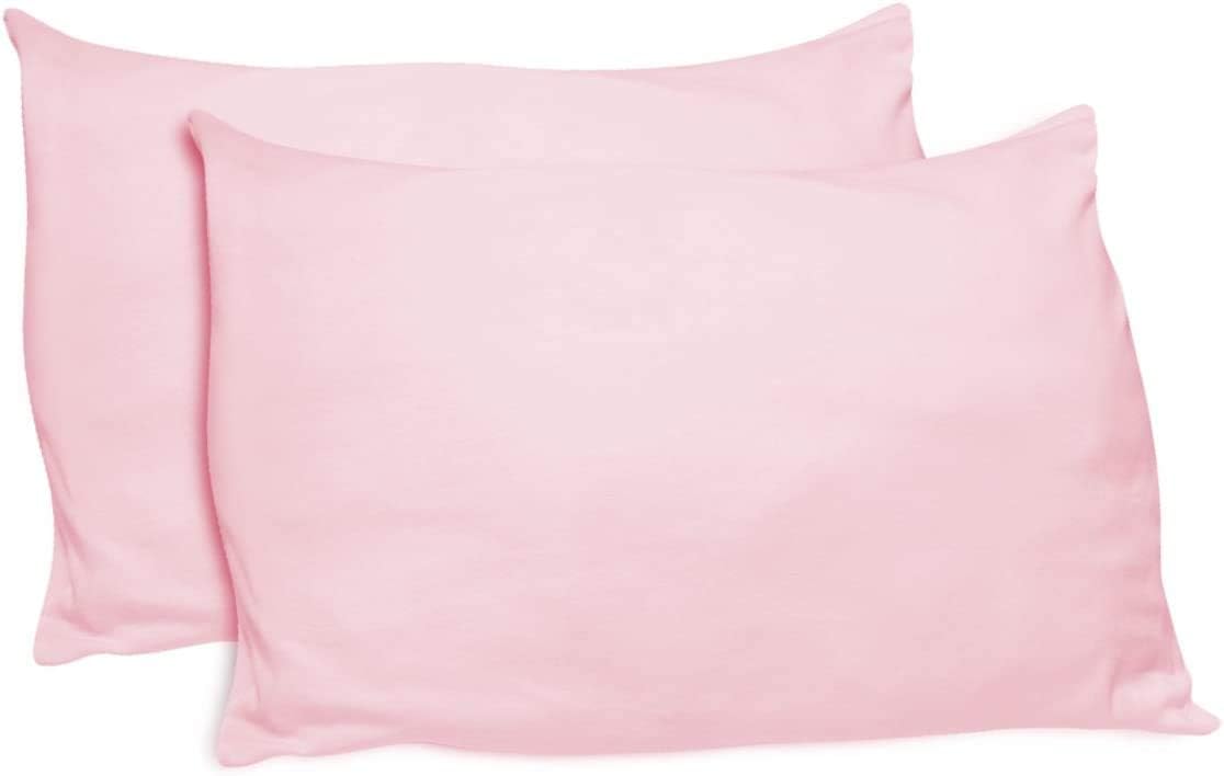 Betty Dain Stretch Jersey Universal Pillowcase - One Size fits All Pillows, Made in USA, Pink (Set of 2)