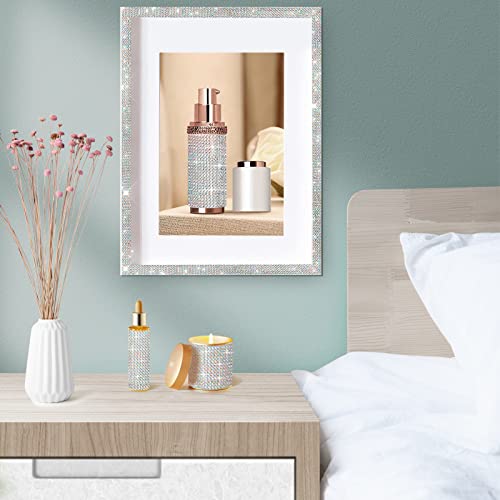 Amidaky Crystal Rhinestone Ribbon 2 Rolls 6 Yards Diamond Shining Bling Ribbons For Wedding Cakes Birthday Crafts Decorations, Silver (2 Rolls, Multiple Colour) #TOP1