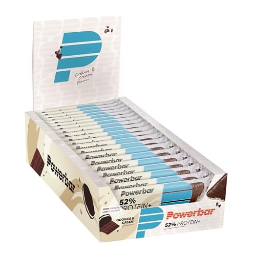 PowerBar Protein Plus 52% Cookies&Cream 20x50g - Barras de Proteína con Bajo Contenido de Azúcar