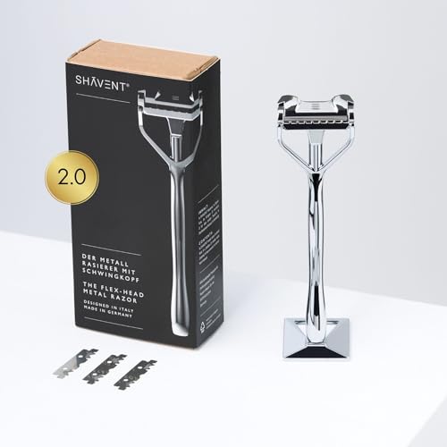 SHAVENT Oryginalna maszynka do golenia 2.0 dla mężczyzn, metalowa maszynka do golenia na całe ciało, tanie, bez plastiku i trwała, wykonana z DE (głowica magnetyczna 2.0)