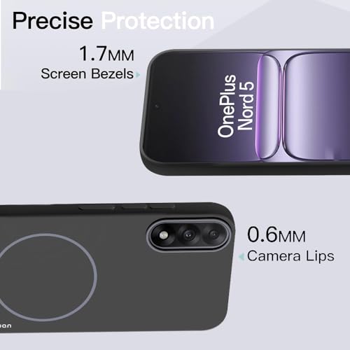Image of KARWAN️Magnetic Ultra Slim-Fit Back Case Cover for Oneplus Nord 5 |Hard PC Case Cover| Ultra-Thin & Light Weight with [Ultra Premium Feel] Case for Oneplus Nord 5(6.8 inch)(Black)