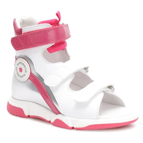 Orthopop Sandalias ortopédicas para niños pequeños con soporte para el arco, zapatos de apoyo para el tobillo con espalda alta para niños Rojo EU 26
