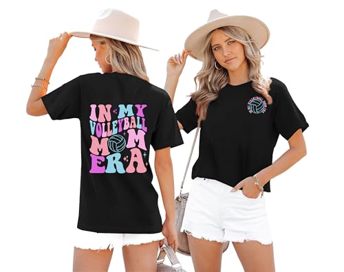 Volleyball T-Shirt for Women in My Volleyball Mom Era Shirts Volleyball Game Day Graphic Tees Tops3