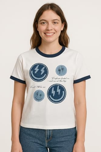 Image of Lymio T Shirt for Women's | Cute Printed Women's T-Shirts | Korean Style Casual Wear Tops | Available in Pack of 2 (T-Girls-L-01-03)