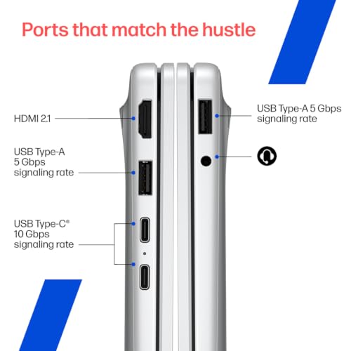 Image of HP Omnibook 3, Snapdragon X Processor 45 Tops (8GB LPDDR5x,512GB SSD) 2K WUXGA, 14'' /35.6cm, Win 11, M365*Office 24,Silver,1.42kg, hz0056QU, Lighter mini Charger, FHD IR Camera, Next Gen AI Laptop