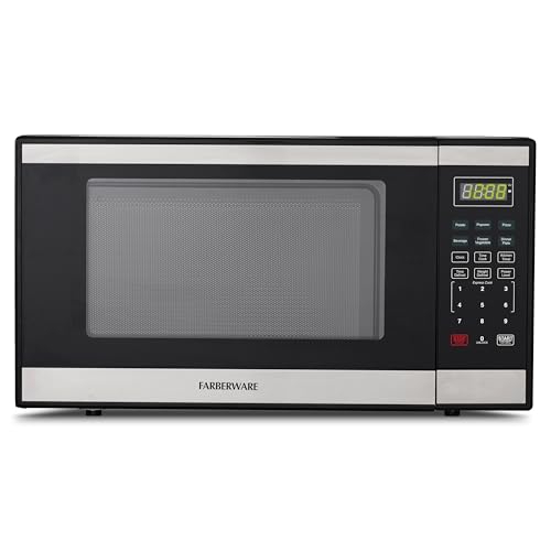 Image of Farberware 1.3 Cu. Ft. Countertop Microwave Oven – 1000 Watts Power, Auto Cook Settings, Defrost, Easy Clean and Child Safety Lock - Stainless