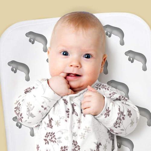 Azeeda 'Adorable Manatee' Baby Burp/Wash Cloth (BC00033630)2