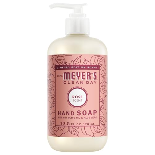 MRS. MEYER'S CLEAN DAY Hand Soap, Rose Scent, 12.5 Fl Oz Bottle