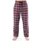 Fruit of the Loom Men's Soft Flannel Pajama Lounge Sleep Pant, Dark Red Plaid, Large