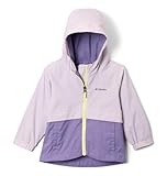 Columbia Youth Girls Rain-Zilla II Waterproof Rain Jacket, Lavender Pearl/Stormwatch, X-Small