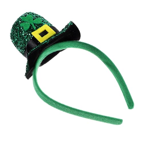 Bandeau Saint-Patrick chapeau miniature vert avec détails festifs pour déguisement