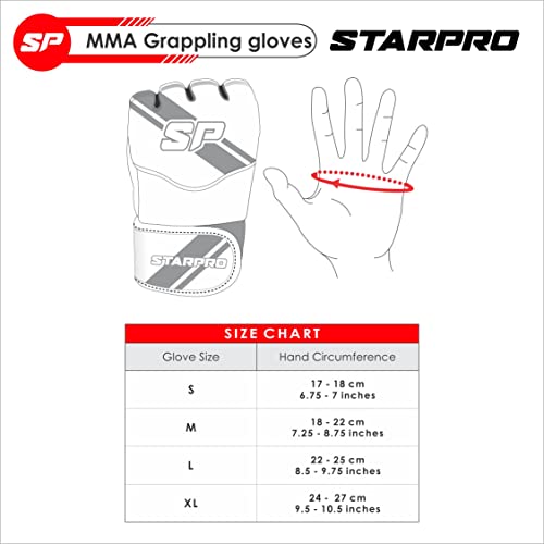 Starpro MMA Gloves for Grappling & Sparring - Lightweight Gloves for Men & Women - Shock Absorbing Padding & Wrist Support - Image 2