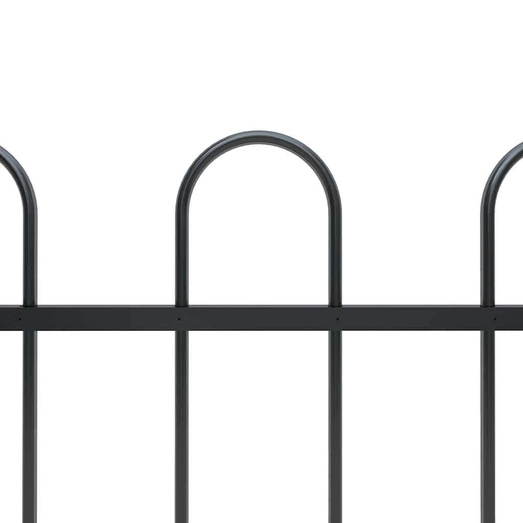 Gartenzaun aus pulverbeschichtetem Stahl, 11,9 Meter lang, 7 Zaunelemente mit 8 Pfosten, modern robust, ideal als Sichtschutz, Absperrung und Grundstücksbegrenzung für Terrasse und Vorgarten