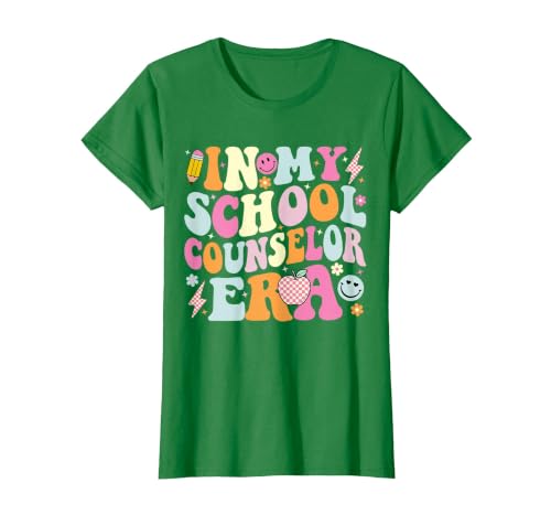 in My School Counselor Era Back to School Teacher Counseling T-Shirt, Women, Kelly Green, Medium