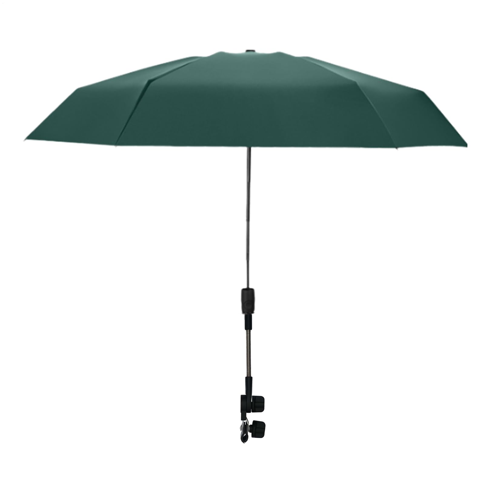 Clip On Umbrella For Stroller – Adjustable Sun Shade, Clamp On Parasol | 360° Flexible Upf 50+ Cover, Uv Blocking Canopy Attachment, Universals Rain Shelter For Pushchairs, Beach Loungers, Picnic Seat
