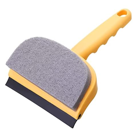 Double Sided Glass Cleaning Brush Portable 2 in 1 Sponge Window Glass Wiper Scrubber Washing Cleaning Tool (Yellow, One Size) Cover