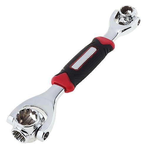 Amindz Llave de vaso 48 en 1,Llave Giratoria de 360 Grados,Llave de Vaso Universal con Pernos Estriados,Herramienta de Llave para el Hogar y Herramientas de Reparación Automática