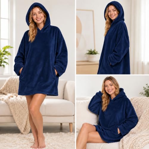 Gaexia Womens Fleece Oversized Hooded Sweatshirt, Soft Lounger Sweatshirts - image 6