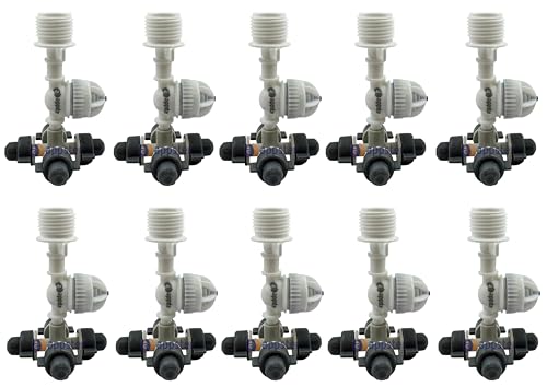 Image of 10pcs 4-Way Fogger Assembly Complete 1 /2 inch Threaded with Anti-Drip Check Valve for Garden, Greenhouses, Mist Cooling, Stable & Poultry Farm - 10pcs