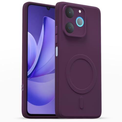 Image of Pikkme Back Cover for Realme P4 Lite 4G Soft Matte Silicone Mag-Safe Design (Mag-Safe Not Support) Camera Protection | Slim Fit Bumper Cover (Purple)