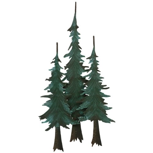 BLACK FOREST DECOR Metal Pine Tree Wall Sculpture