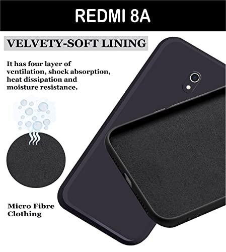 Image of A rtistque Liquid TPU Silicone Matte Shockproof Flexible with Camera Protection Soft Back Cover Case for Mi Redmi 8A - Black