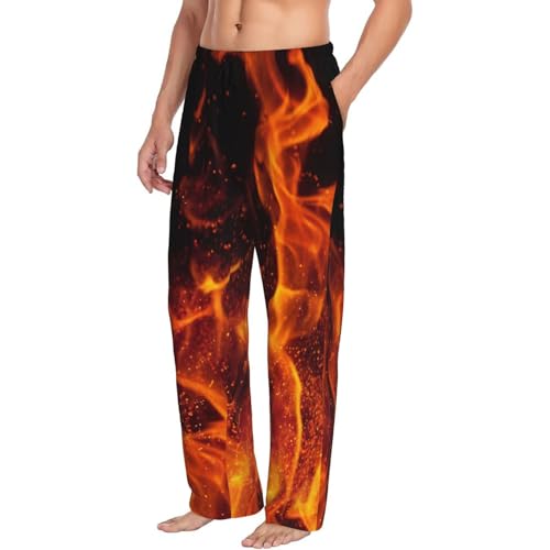 Simple And Cool Flame Men'S Pajama Pants Soft Comfort Lounge Pants Sleep Pj Bottoms2