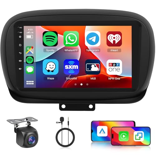 [6G+128G] 8 Cœurs Autoradio pour Fiat 500X 2014-2020 Android Autoradio Bluetooth GPS, Hodozzy Écran Tactile 9 Pouces Radio avec Carplay sans Fil Android...
