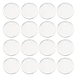 PH PandaHall 60pcs 15mm Colgantes de estampación redondos planos colgantes de acero inoxidable para la fabricación de joyas, color acero inoxidable