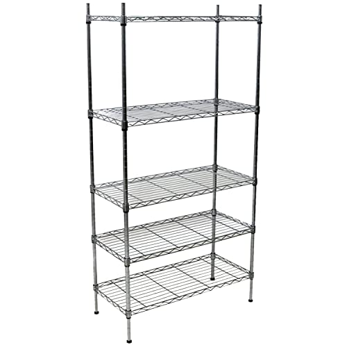 Oypla 5 Tier Heavy Duty Steel Wire Rack Shelf Storage Shelving Unit