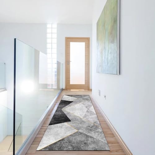 Alfombra para pasillo gris de 70x250 cm alfombra larga lavable para cocina 6