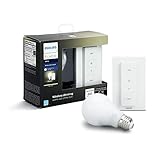 Philips Hue White Ambiance Smart Dimming Kit, Installation-Free, 1 Bulb, 1 Dimming Switch, Exclusive for Philips Hue Lights, Works with Alexa, (California Residents)
