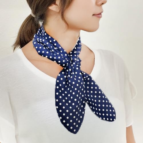 （16:00時点） クーリングスカーフNECO クールネック 保冷剤付き ポケット 保冷剤入れ 紺ドット レディース スカーフ おしゃれ 冷たい 冷感 熱中症対策 冷却 UV対策 UVカット率99% 暑さ対策 軽い 軽量 アウトドア 通勤 かわいい