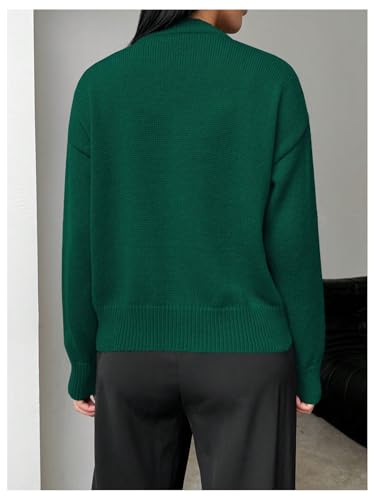 Image of MakeMeChic Women's Wrap Cardigan Sweater Flower Button Down Pullovers Tops Green Small