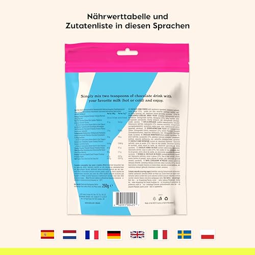 NICKS Chocolate drink Heiße Schokolade ohne Zuckerzusatz, Hochwertige Kakao Trinkschokolade Keto, Vegan, Glutenfrei (250 g x 1er Pack)