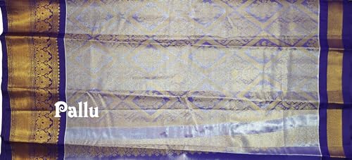 Image of VFCollections Women's Kalamkari Kanchipuram Silk Pattu Sarees With Blouse