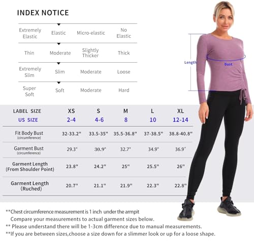 Zengjo Womens Long/Short Sleeve Workout Tops Ruched Side Yoga Atheltic Shirt Slim Fitted3