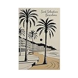 Póster de viaje de Barcelona, póster de lienzo, decoración de pared, pinturas para sala de estar, dormitorio, decoración de 60 x 90 cm