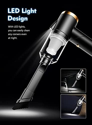 Lively Life Lightweight Handheld Vacuums, Car Vacuum Cleaner with 9000 pa Strong Suction, Cordless Vacuum, Car Vacuum USB Rechargeable Powerful Handheld Vacuum for Car/Home/Desk/Pet Hair/Office