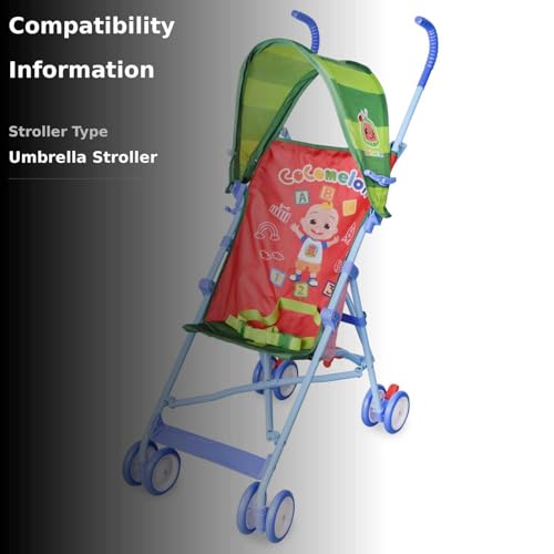 Cocomelon Umbrella Stroller with Canopy, Lightweight and Compact for Travel, 3D Stroller Red