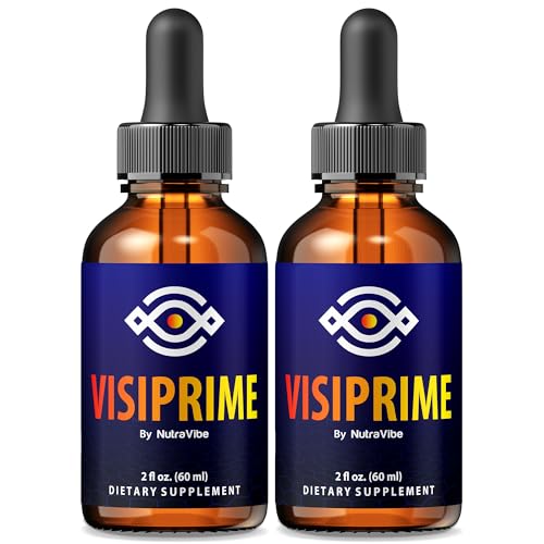 (2 Pack) Visiprime Eye Drops – Official Visi Prime Nano Formula Sublingual Drops with Natural Ingredients, Oral Supplement for Vision Clarity, Floaters & Gentle Eye Care, Review (60 Servings)