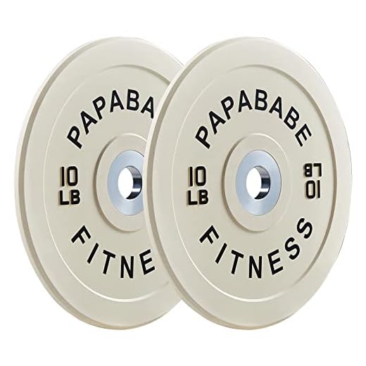 papababe Bumper Plate 2-inch, Color Coded Olympic Bumper Plate with Steel Hub, Bumper Weights Set with High Density Rubber(10LB Pair)