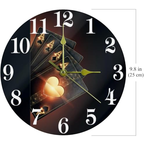 Horloge murale dorée Poker as pour maison et bureau