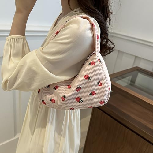 Cute Corduroy Crossbody Bags for Women - Novelty Strawberry Wallet Clutch3